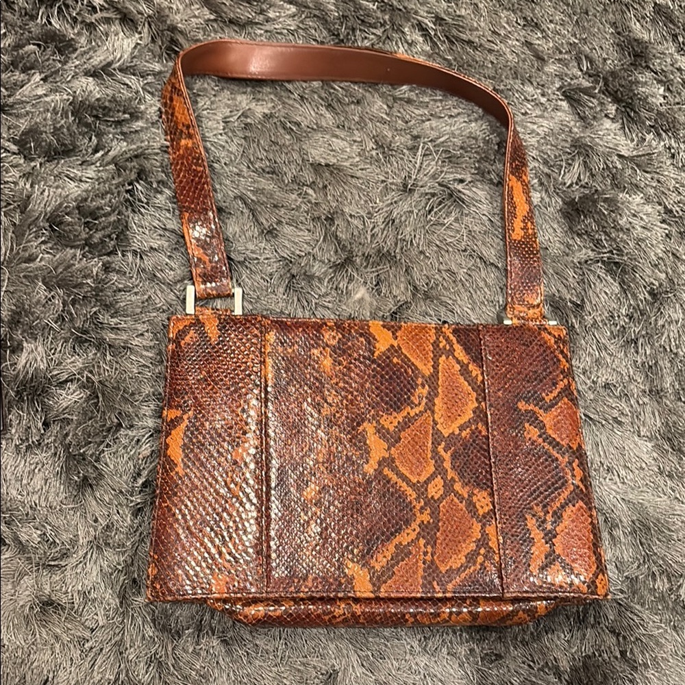 Exotic Brown and Orange Snakeskin Purse
